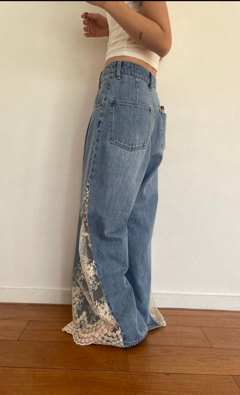 レースドッキングルーズデニム